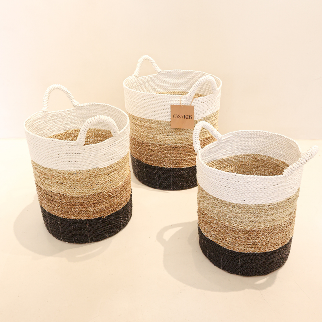 Canastos Isha - Set x3 — deco artesanal de Bali | Casakos