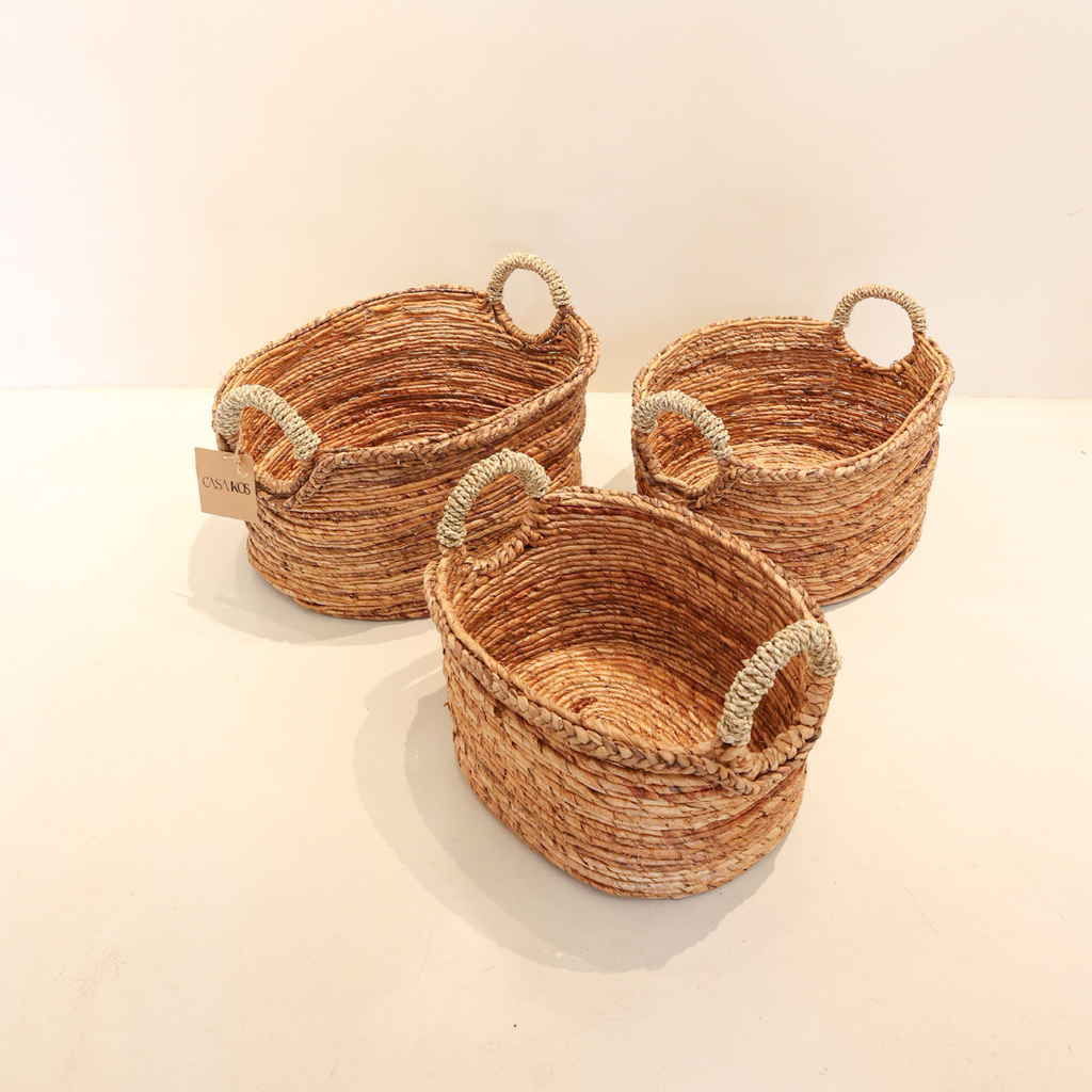 Canastos Borneo - Set x3 — deco artesanal de Bali | Casakos