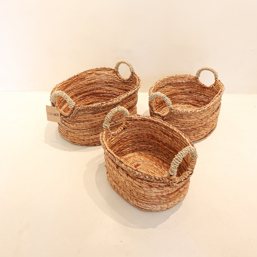 Canastos Borneo - Set x3 — deco artesanal de Bali | Casakos