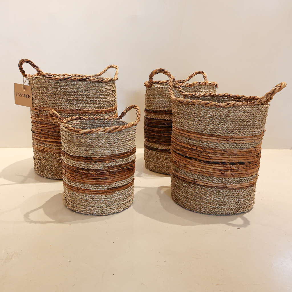 Canastos Senza- Set x4 — deco artesanal de Bali | Casakos