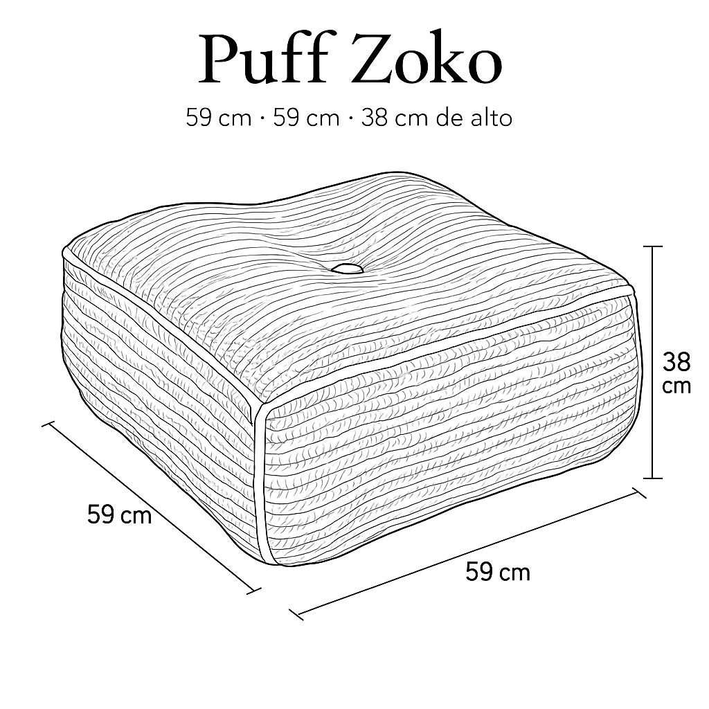 Medidas de Puff Zoko — Casakos