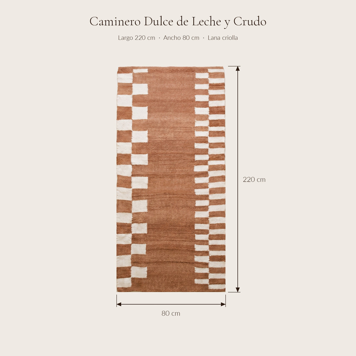 Caminero Dulce de Leche y Crudo — medidas 0,80 × 2,20 m