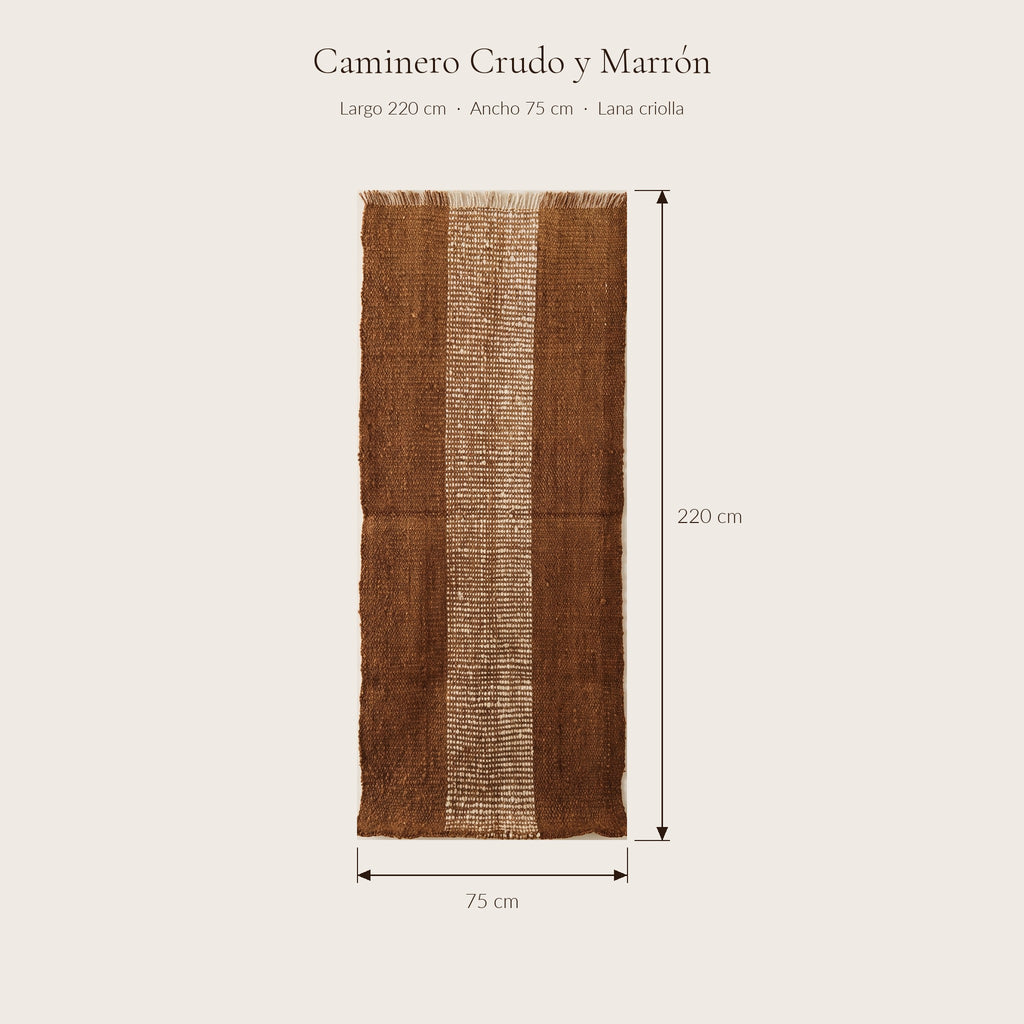 Caminero Crudo y Marrón — medidas 0,75 × 2,20 m