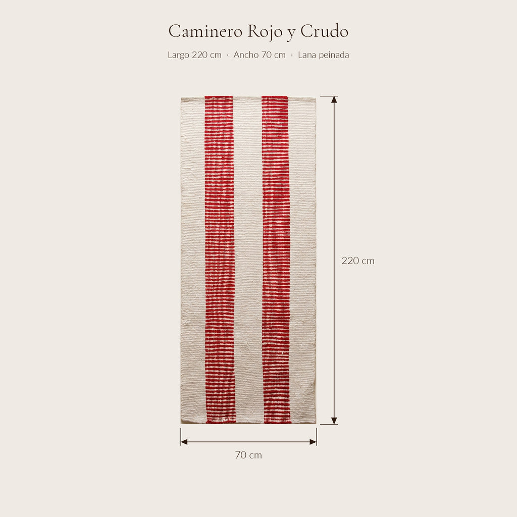 Caminero Rojo y Crudo — medidas 0,70 × 2,20 m