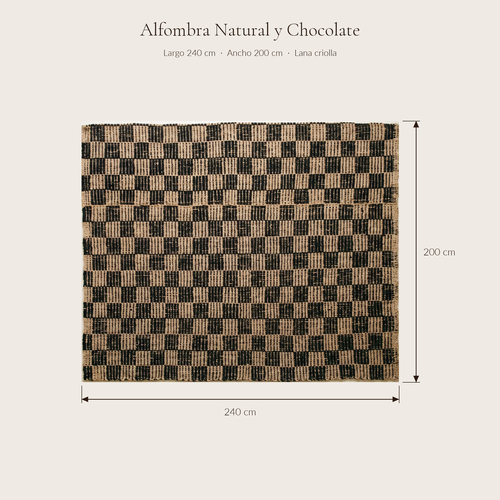 Medidas de Alfombra Natural y Chocolate — Casakos