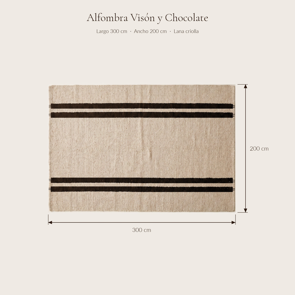 Medidas de Alfombra Visón y Chocolate — Casakos